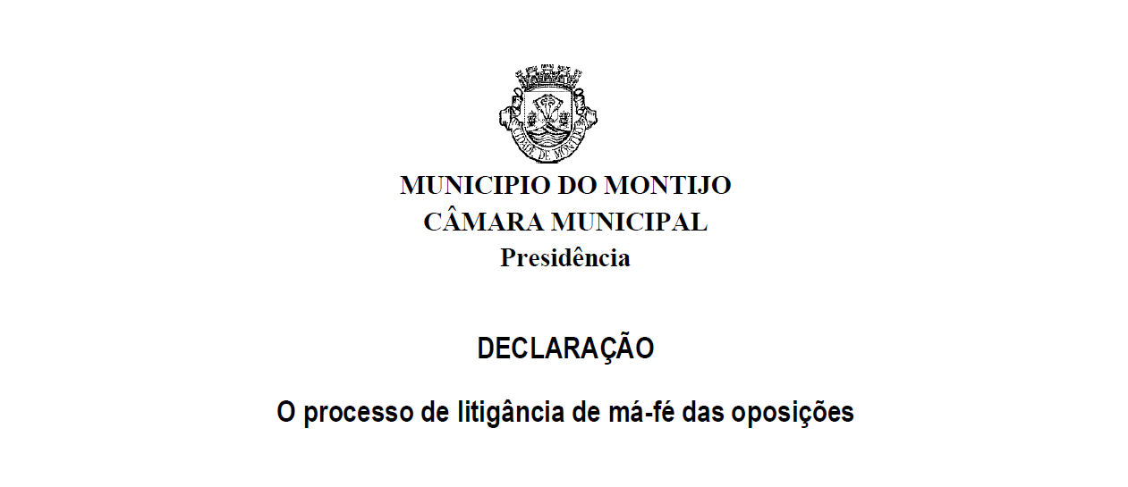 Declaração "O processo de litigância de má-fé das oposições" 