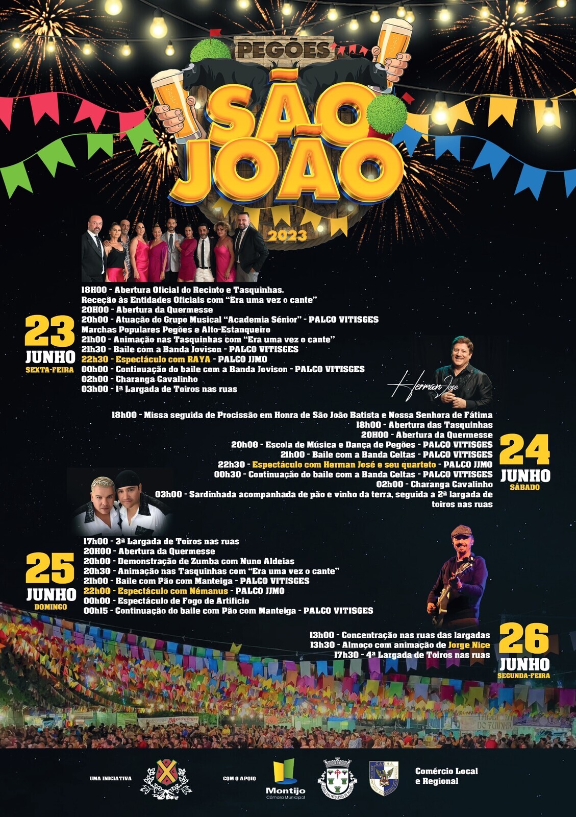 Cartaz Festas S Jo&atilde;o 23 a 26 junho