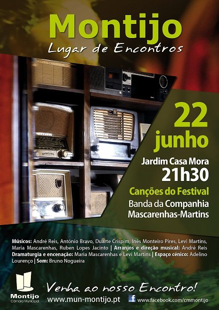 cartaz MONTIJO LUGAR DE ENCONTROS Banda Companhia Mascarenhas Martins